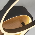 Curio - Wooden & Black 4 Light LED Flush