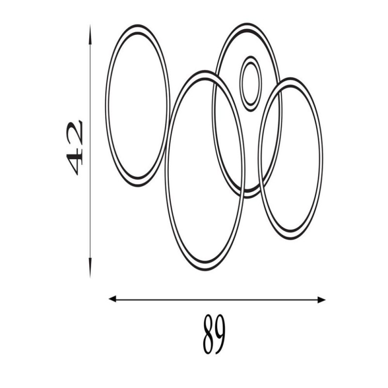 Searchlight-36305-1BK - Curio - Wooden & Black 4 Light LED Flush