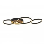 Curio - Wooden & Black 4 Light LED Flush