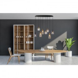 Divine - Black 8 Light over Island Fitting with Multi-Coloured Glasses Divine - Black 8 Light over Island Fitting with Multi-Coloured Glasses