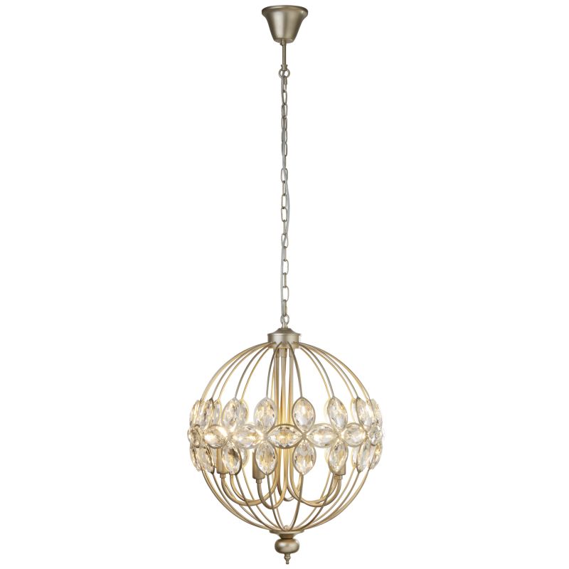 Searchlight-3696-6CP - Bracelet - Champagne Gold 6 Light Pendant with Crystal Glass