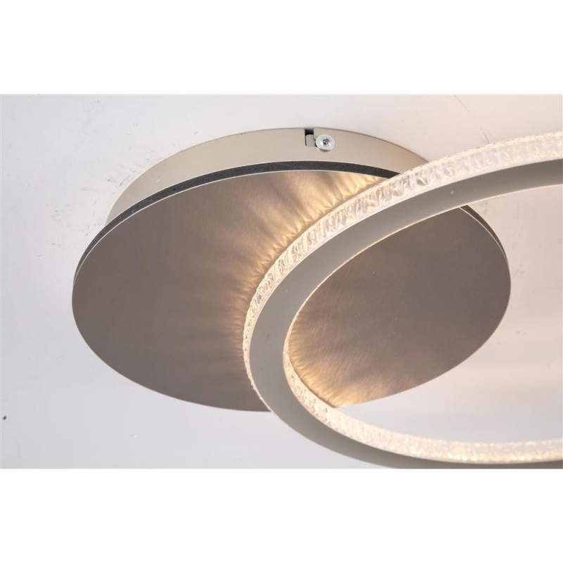 Searchlight-37121CP - Specs - Champagne LED Flush with Crystal Rim