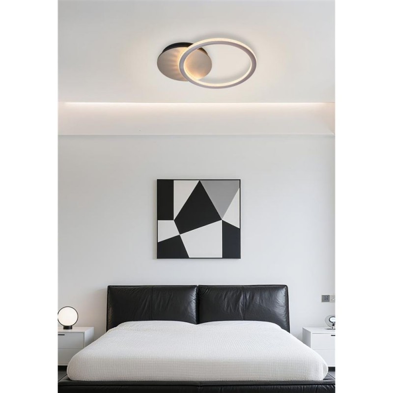 Searchlight-37121CP - Specs - Champagne LED Flush with Crystal Rim