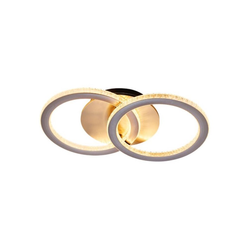 Searchlight-37122CP - Specs - Champagne 2 Light LED Flush with Crystal Rims