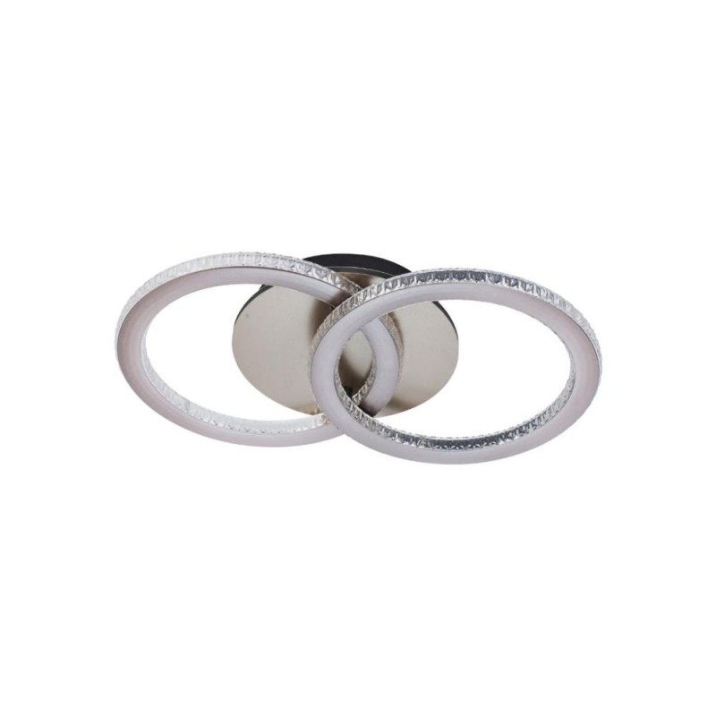 Searchlight-37122CP - Specs - Champagne 2 Light LED Flush with Crystal Rims