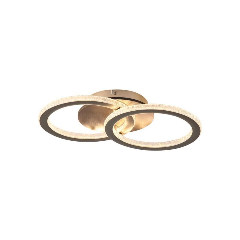 Searchlight-37122CP - Specs - Champagne 2 Light LED Flush with Crystal Rims