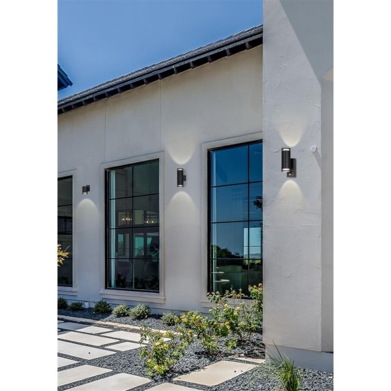 Searchlight-37738BK - Detroit - Black Up & Down Wall Lamp IP44