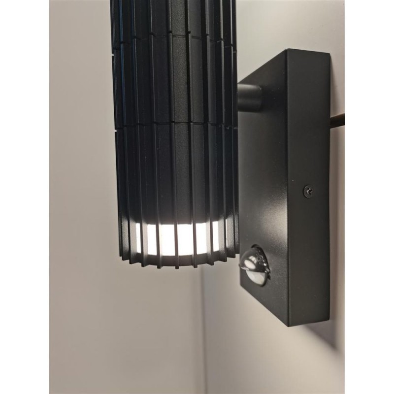 Searchlight-37739BK-PIR - Detroit - Black Up & Down PIR Wall Lamp IP44