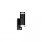 Detroit - Black Up & Down PIR Wall Lamp IP44