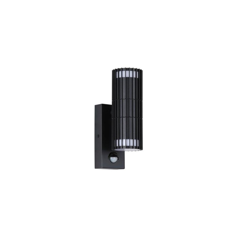 Searchlight-37739BK-PIR - Detroit - Black Up & Down PIR Wall Lamp IP44