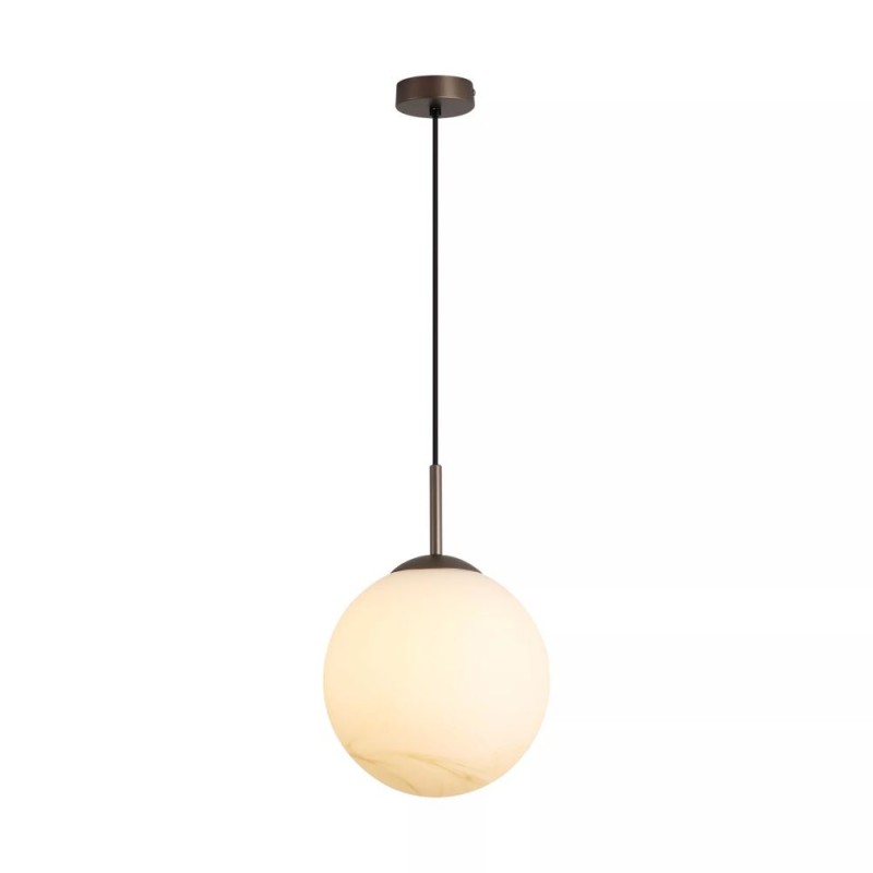 Searchlight-38191-1LT - Carrara - Latte Pendant with Marble Glass ∅ 25 cm
