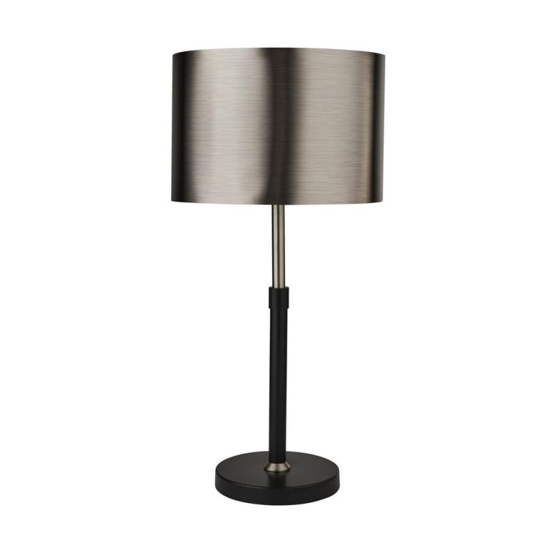 Searchlight-3877BK - Rachel - Brushed Silver & Black Table Lamp