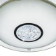 Searchlight-3883-31 - Portland - Mirrored LED Flush with White Glass & Crystal