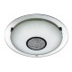 Searchlight-3883-31 - Portland - Mirrored LED Flush with White Glass & Crystal
