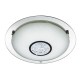 Searchlight-3883-41 - Portland - Mirrored LED Flush with White Glass & Crystal
