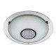 Searchlight-3883-41 - Portland - Mirrored LED Flush with White Glass & Crystal