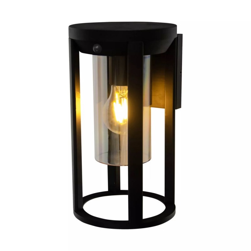 Searchlight-38830BK-PIR - Maldives - Black PIR Wall Lamp with Clear Diffuser