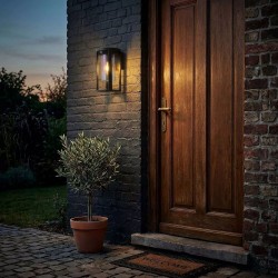 Maldives - Black PIR Wall Lamp with Clear Diffuser