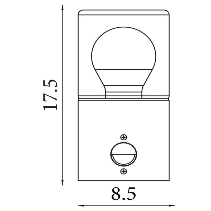 Searchlight-39220BK-PIR - Colorado - Black PIR Wall Lamp with White Diffuser