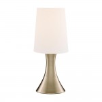 Touch - Antique Brass Touch Table Lamp with Cream Shade