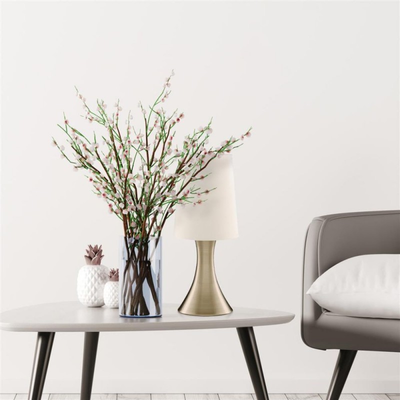 Searchlight-3922AB - Touch - Antique Brass Touch Table Lamp with Cream Shade