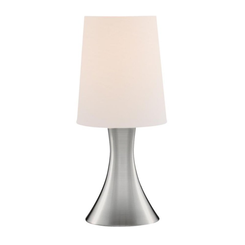 Searchlight-3922SS - Touch - Satin Silver Touch Table Lamp with White Shade