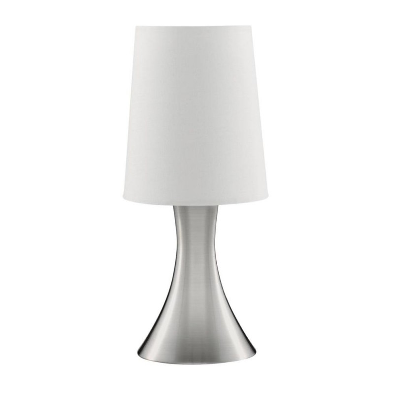 Searchlight-3922SS - Touch - Satin Silver Touch Table Lamp with White Shade