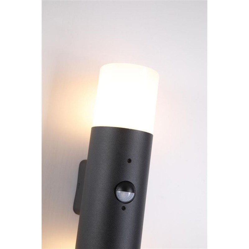 Searchlight-39230BK-PIR - Colorado - Black Up & Down PIR Wall Lamp with White Diffuser