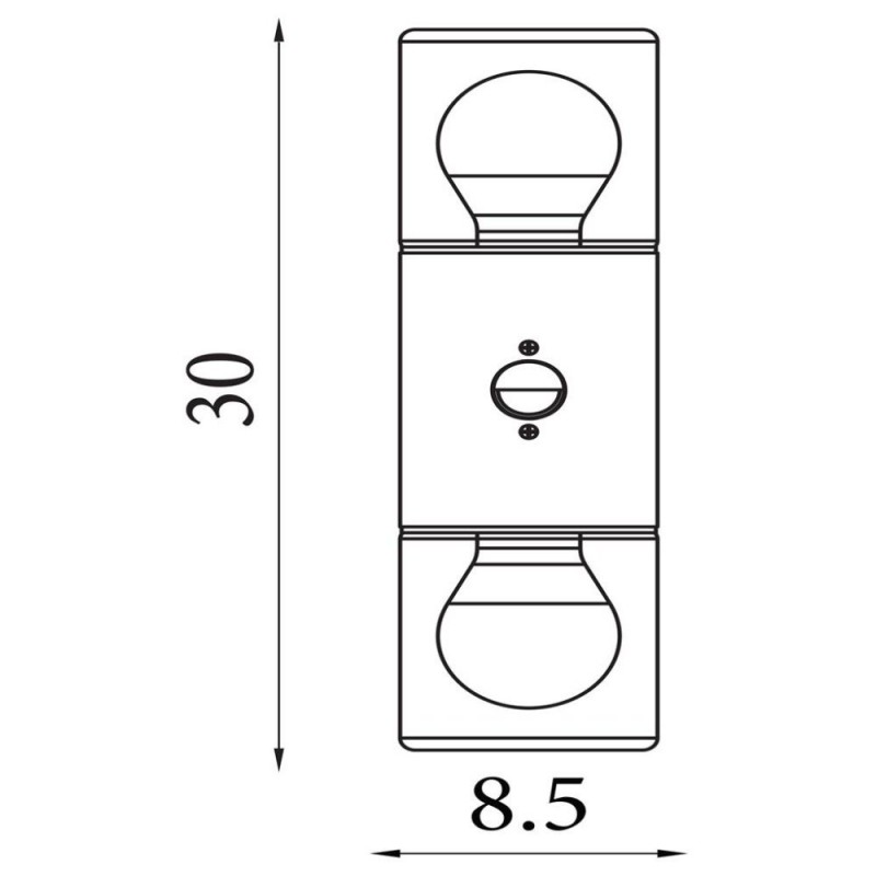 Searchlight-39230BK-PIR - Colorado - Black Up & Down PIR Wall Lamp with White Diffuser