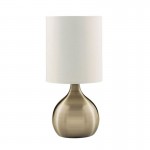 Touch - White Shade & Antique Brass Touch Table Lamp