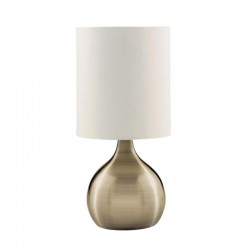 Touch - White Shade & Antique Brass Touch Table Lamp Touch - White Shade & Antique Brass Touch Table Lamp