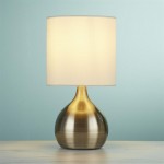 Touch - White Shade & Antique Brass Touch Table Lamp