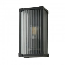 Cincinnati - Matt Black Wall Lamp with Ribbed Glass IP44 Cincinnati - Matt Black Wall Lamp with Ribbed Glass IP44
