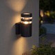 Searchlight-39960BK - Toluca - Black Wall Lamp with Clear Detailing