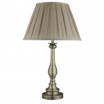 Flemish - Mink Shade & Antique Brass Table Lamp Flemish - Mink Shade & Antique Brass Table Lamp