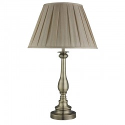 Flemish - Mink Shade & Antique Brass Table Lamp