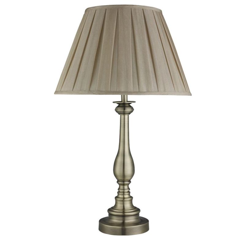 Searchlight-4023AB - Flemish - Mink Shade & Antique Brass Table Lamp