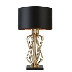 Ethan - Gold Table Lamp with Black & Gold Shade