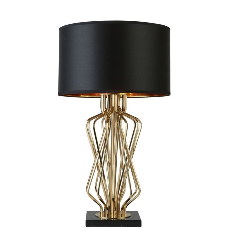 Searchlight-4110GO - Ethan - Gold Table Lamp with Black & Gold Shade