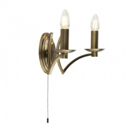Ascot - Antique Brass 2 Light Wall Lamp Ascot - Antique Brass 2 Light Wall Lamp