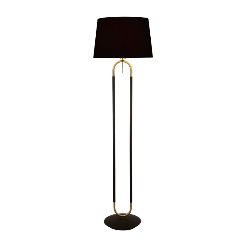 Searchlight-41432SB - Jazz - Black & Gold Floor Lamp