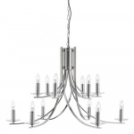 Ascona - Satin Silver Twist 12 Light Pendant with Crystal Details