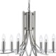 Searchlight-41612-12SS - Ascona - Satin Silver Twist 12 Light Pendant with Crystal Details