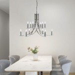 Ascona - Satin Silver Twist 12 Light Pendant with Crystal Details