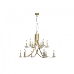 Ascona - Satin Brass & Crystal Twist 12 Light Pendant Ascona - Satin Brass & Crystal Twist 12 Light Pendant