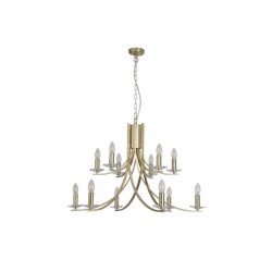 Ascona - Satin Brass & Crystal Twist 12 Light Pendant Ascona - Satin Brass & Crystal Twist 12 Light Pendant