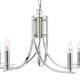 Searchlight-4165-5SS - Ascona - Satin Silver Twist 5 Light Pendant with Crystal Details