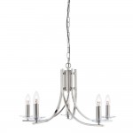 Ascona - Satin Silver Twist 5 Light Pendant with Crystal Details