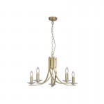 Ascona - Satin Brass & Crystal Twist 5 Light Pendant