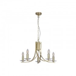 Ascona - Satin Brass & Crystal Twist 5 Light Pendant Ascona - Satin Brass & Crystal Twist 5 Light Pendant